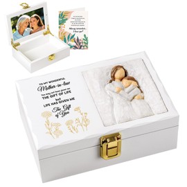 Nowizen Mother in Law Gifts, Unique Mother's Day, Birthday, Christmas Gift for Mother-in-Law from Daughter-in-Law, Picture Frame Wood Keepsake Box, 4x6