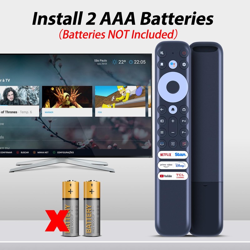RC902V FAR1 Voice Replacement Remote for TCL Smart TV Remote
