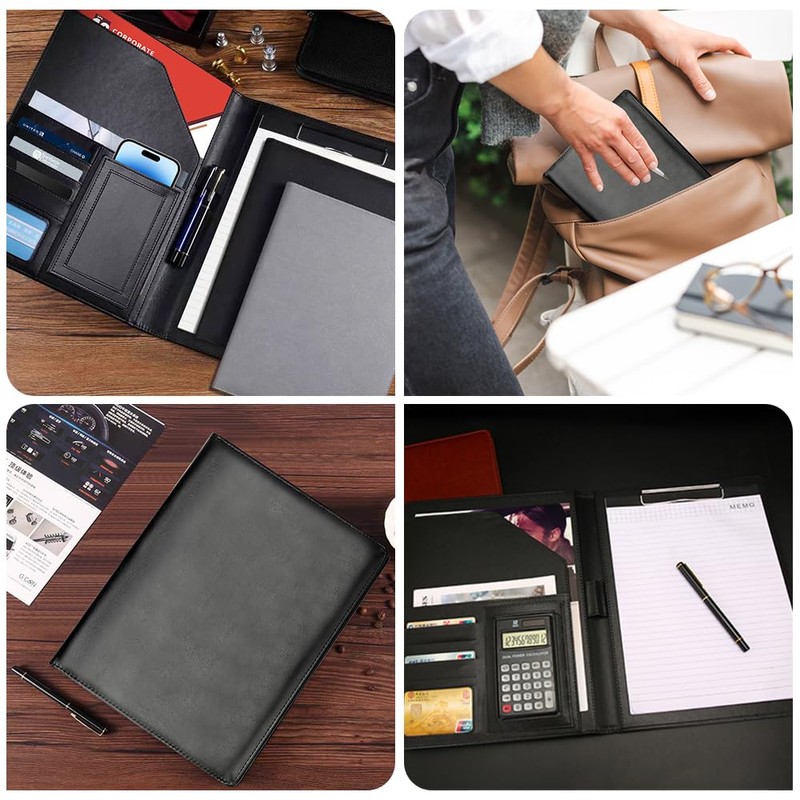 Casenly Clipboard Folder A4, PU Faux Leather Conference Folder, Writing