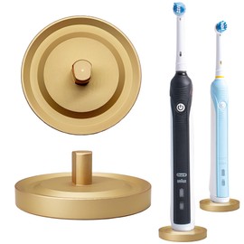 Relsy Gold Oral-B Compatible Electric Toothbrush Holder for Bathroom, Aluminum Oral B Toothbrush Holder with Hygienic Drip Capture Stops Toppling with Metal Toothbrush Stand, New Matte Gold