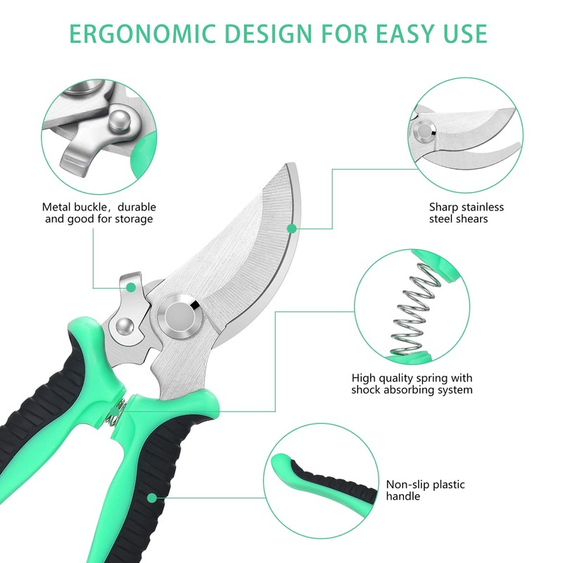 5‑Piece Garden Pruning Shears Set with Gloves & Storage Bag