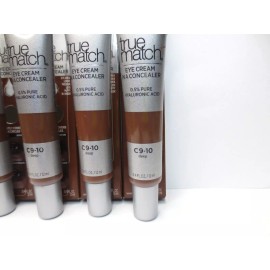 L'Oréal L'OREAL TRUE MATCH EYE CREAM IN A CONCEALER C9-10 DEEP 0.4 OZ LOT OF 4 *BOXED*