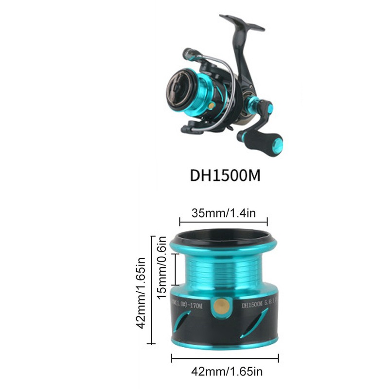 Fishing Reels All Metal Lightweight Compact Shallow Cup Diagonal Mouth