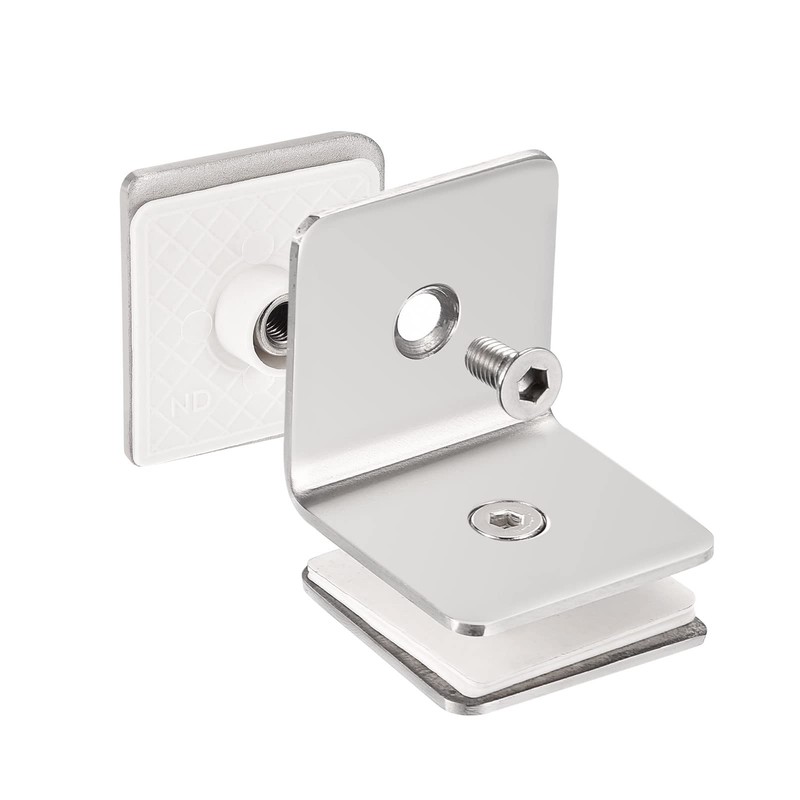 sourcing map Stainless Steel 90 Degree Glass Clamp, 6pcs for