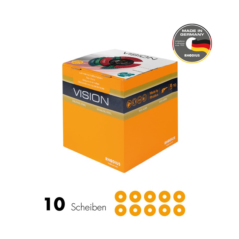 RHODIUS Vision Pro, 10 pieces, diameter 125 mm, K60 flap