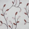 Window Elements Wavy Leaves Embroidered Sheer Grommet Curtain Panel, Rust