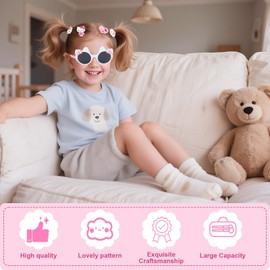 Ainvliya Sunglasses and Hair Accessories Set for Girls, Girls UV Protection Sunglasses, Carry Case and Hair Accessories Set Clips Scrunchie for Kids Days Out Beach Travel Holidays