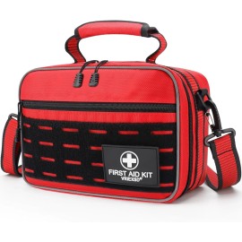 VriexSD Tactical First Aid Kit - Emergency Medical Trauma, 450 PC Survival Pack, Camping