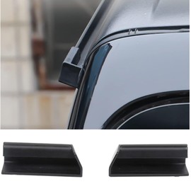 Short Rain Driverter Rain Gutter for Jeep Wrangler JL JT 4XE 2018 2019 2020 2021 2022 2023 2024 Roof Hard-Top ABS Rain Groove Diverter Exterior Accessories, Black, 2 PCs