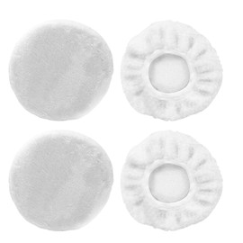 Wool Polishing Pads, 4-Piece Polishing Hood Set, Woolen Polishing Hood Set, 12 cm Polishing Disc, Suitable for Diameter of 5-6 Inches, for Waxing and Polishing Cars, White