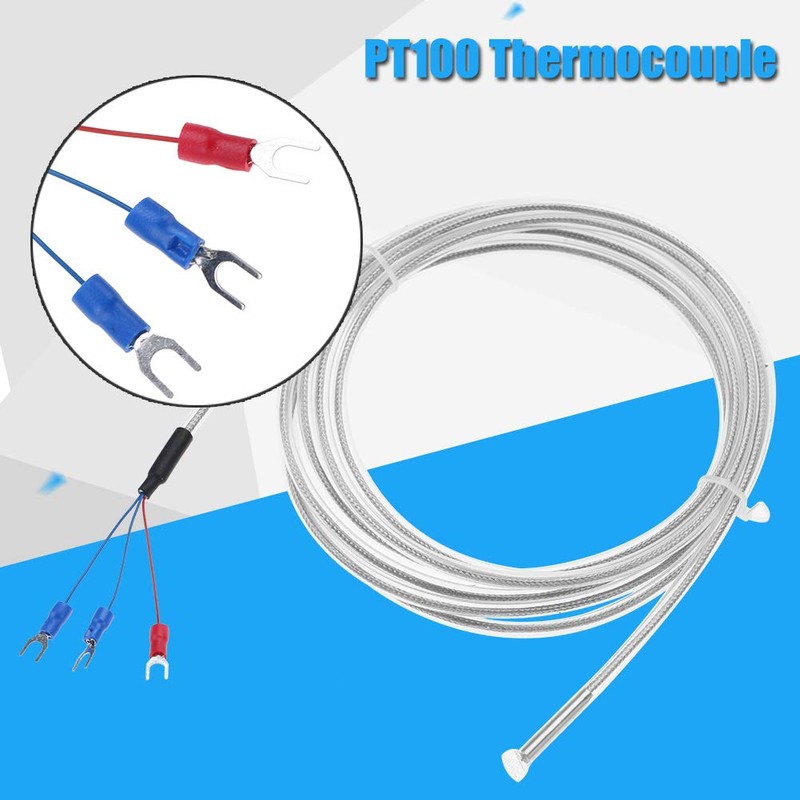 Walfront PT100 5M Thermocouple Wire 3 Wire Sensor Probe High