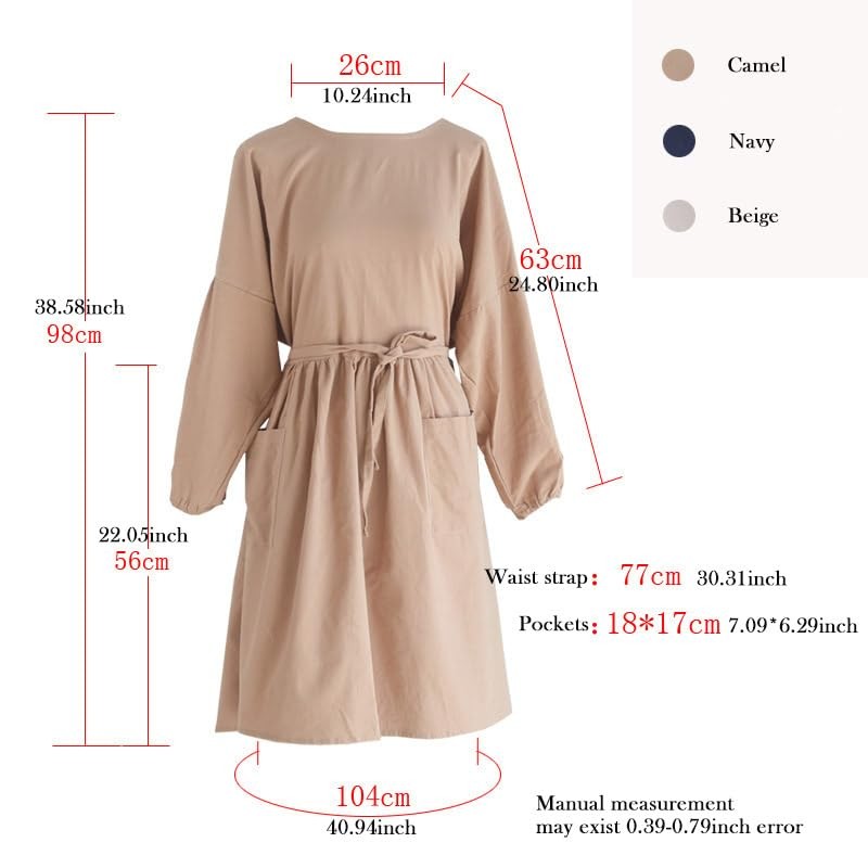Nanxson Cotton linen apron women long sleeve apron cooking apron