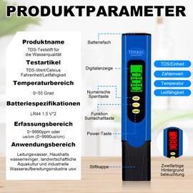 TDS Measuring Device, Water Tester, Drinking Water Microsiemens Meter and PPM Meter, Water TDS Water Quality Tester, EC Meter, 3 in 1 TDS Digital Water Tester for Drinking Water, Pool, Aquarium, Pond