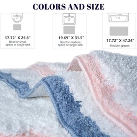 Whoohoohome Luxury Soft Cute Bath Mat for Bathroom,Absorbent Non Slip Bath Rug, Microfiber Machine Washable Plush Bathroom Rug for Shower,Bathtub(White&Yellow 19.69" X 31.5")