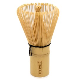 CHALAIT 100 Prong Bamboo Matcha Whisk, Golden Brown, Traditional, 10.5cm x 6cm