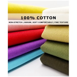 NIANTONG Plain Denim Denim Fabric, 100% Cotton, 150 cm Wide, Non-Stretchy Denim Fabric for Sewing, Clothing, Jackets, Hats, Bags, Home Textiles (Size: 50 cm, Colour: White)