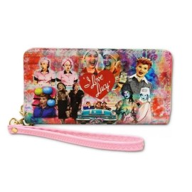 I Love Lucy New Collage Pink I Love Lucy Clutch Purse Wallet Zip Wristlet Phone Coin Holder