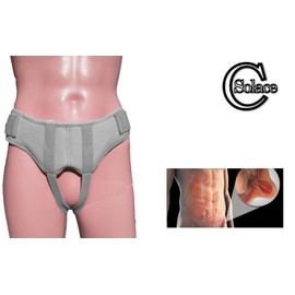 Professionally Designed Adjustable Hernia Belt Support Compression Truss Brace Reducible Inguinal Abdominal Relief with Advance Removable Pads - Post & Pre Surgery Hernia Belt by SC (L, Grey)
