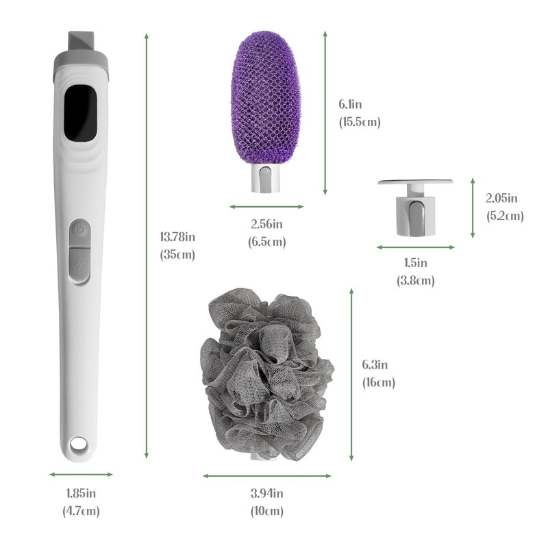Pecait Electric Body Brush, African Bath Sponge Back Scrubber for