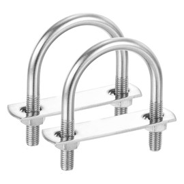 PATIKIL Round U-Bolts, 2 Pcs 1.89"(48mm) Inner Width 69mm Length M8 with Nut Plate Washer 304 Stainless Steel Round Bend U-Bolts for Boat Trailer Axle Sailboat