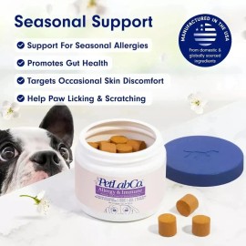PetLab Co. Allergy & Immune Probiotic Dog Chews | 30 Soft Chews | Supports Seasonal Allergies, Immune Function & Gut Health in Dogs