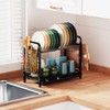 GSlife Dish Drying Rack, 2 Tier Rust-Resistant Dish Rack with