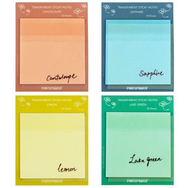Super Transparent Sticky Notes, PARTSPOWER 4 Packs 3X3 Inch See Through Annotating Sticky Notes for Annotating, Bible Journaling Supplies, Office School Supplies - Untamed Youth Series