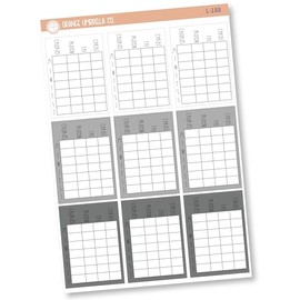 Macro Tracker Full Box Full Week Planner Stickers, Calories Intake Tracker, Color Print Planning Labels, FC12 (L-188-B)