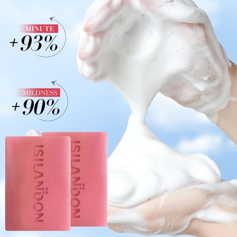 ISILANDON Jabón De Baño Natural Con Aroma A Rosas, Infusionado