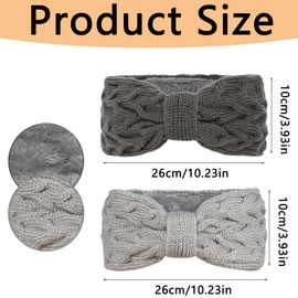 Women's Winter Headband, Women's Headband Winter, Hair Band, Elastic Headband, Knitted Headscarf, Pack of 2, Adult Women Sports Headband, Daily Wear (Dark Grey and Light Grey)