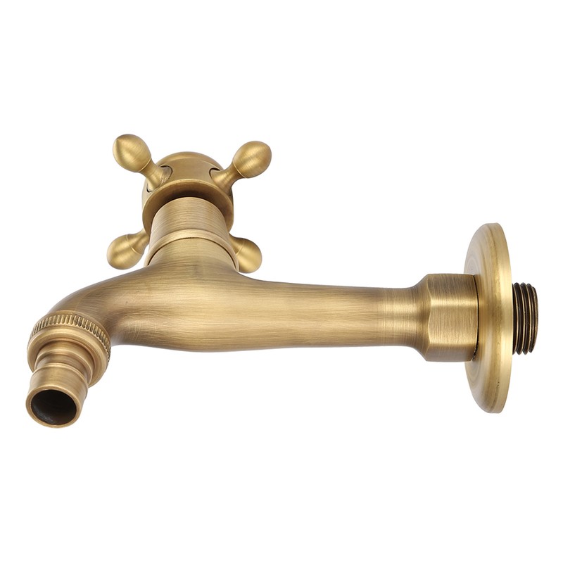 Vintage Solid Brass Single Handle Faucet for Washing Machine Wall