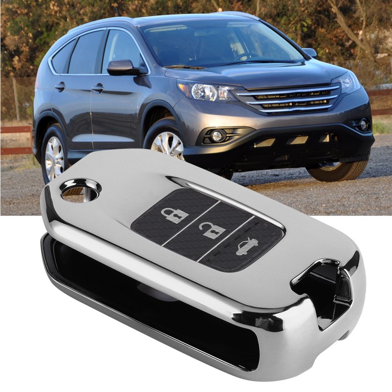 Carbon Fiber Style Folding Car Key Fob Cover Protective Case