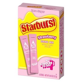 Starburst Singles To Go Powdered Drink Mix, All Pink Strawberry, 3 Boxes with 6 Packets Each - 18 Total Servings, Sugar-Free Drink Powder, Just Add Water, 6 count (Pack of 3)