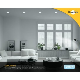Goodlite G-19901 7W GU10 LED, 50W Halogen Bulbs Equivalent, Dimmable, 550lm, 40° Beam Angle, CRI 90, UL Listed, Cool White 4100K