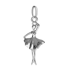 Lucche Solid 925 Silver Dancer Ballerina Pendant Women Charm for Bracelet or Necklace (Dancer)