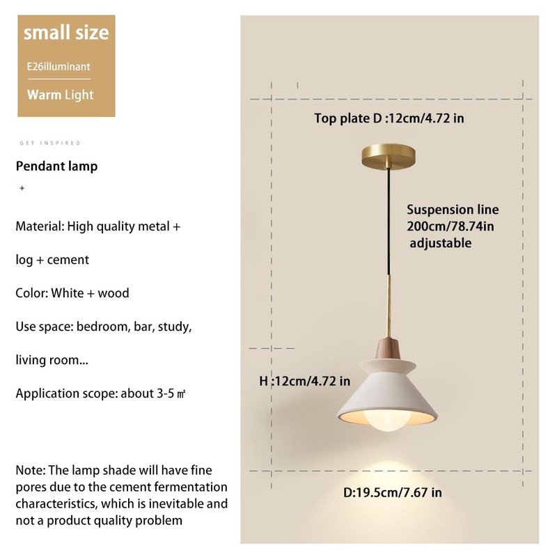 OROILUPU 7.7'' Concrete Pendant Lights Kitchen Island Hanging Lights Unique