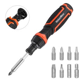 Valuemax 9-In-1 Multi Bit Ratcheting Screwdriver Phillips Slotted Torx Hex Bits