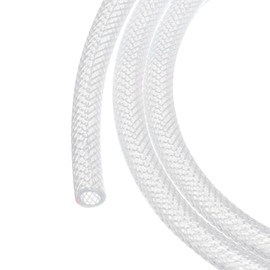 MECCANIXITY Braided Clear PVC Vinyl Tubing 1/4" ID 3/8" OD PVC Tube High Pressure Water Hose 25ft for Industrial Tubing, Pump, 6.4mm x 9.5mm