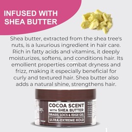 Esha Slick N Slay Braiding Gel – 3-in-1 Braid and Edge – Ultra Extreme Hold for Hair – Hydrating & Conditioning Shining – Fast Dry Locking Gel for Locs, Twists, Braids (COCOA, 5 oz.)