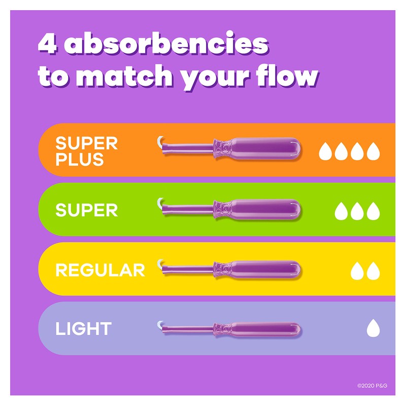 Tampax, Radiant Tampons, Plastic Applicator, Light Absorbency, 14 Count