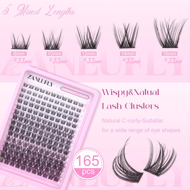 Lash Clusters Wispy Eyelash Clusters Natural C-Curly DIY Lash Extension