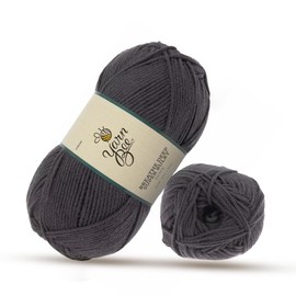 Yarn Bee Medium Yarn for Crocheting & Knitting – Soft Yarn Skein – 303 Yards of 100% Polyester Yarn for Crocheting Blankets, Hats, & More – DIY Handcrafting Accessories-Dove