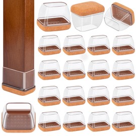 16 piezas de protectores de suelo para patas de silla rectangulares, protectores de silicona para patas de silla para suelos de madera dura, cubierta de goma elástica alta para patas de silla, mesa y