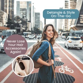 PAK Travel Hair Brush with 30 Hair Accessories for Girls Included - Built in Strorage - Wet/Dry Hair Brush - Boar And Nylon Bristle - Anti-Static Paddle Travel Wet Brush by BeautyHak