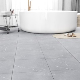 40-Pack Peel & Stick Floor Tiles 12 x 12 inch Vinyl Floor Self Adhesive Waterproof Flooring Planks DIY for Bathroom, Kitchen, Living Room, RV, Cover 40 Sq. Ft, Dark Grey Marble