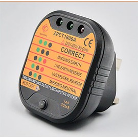 VOANZO Socket Tester,220-250V Plu-g Tester,Electric Rcd Outlet Tester,Circuit Polarity Voltage Detector for Power Socket Wiring Detection Socket Test Safety Inspection