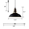 CLAXY Industrial Plug-in Barn Pendant Lighting Black Farmhouse Pendant Light