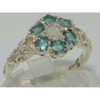 LetsBuyGold 925 Sterling Silver Natural Opal and Emerald Womens Cluster