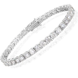 Drop Shipping USA Stock Fine Jewelry Women 5mm Moissnaite Tennis Bracelet 925 Sterling Silver Diamond Tennis BraceletColor: 5mm-Silver, Length: 7inches