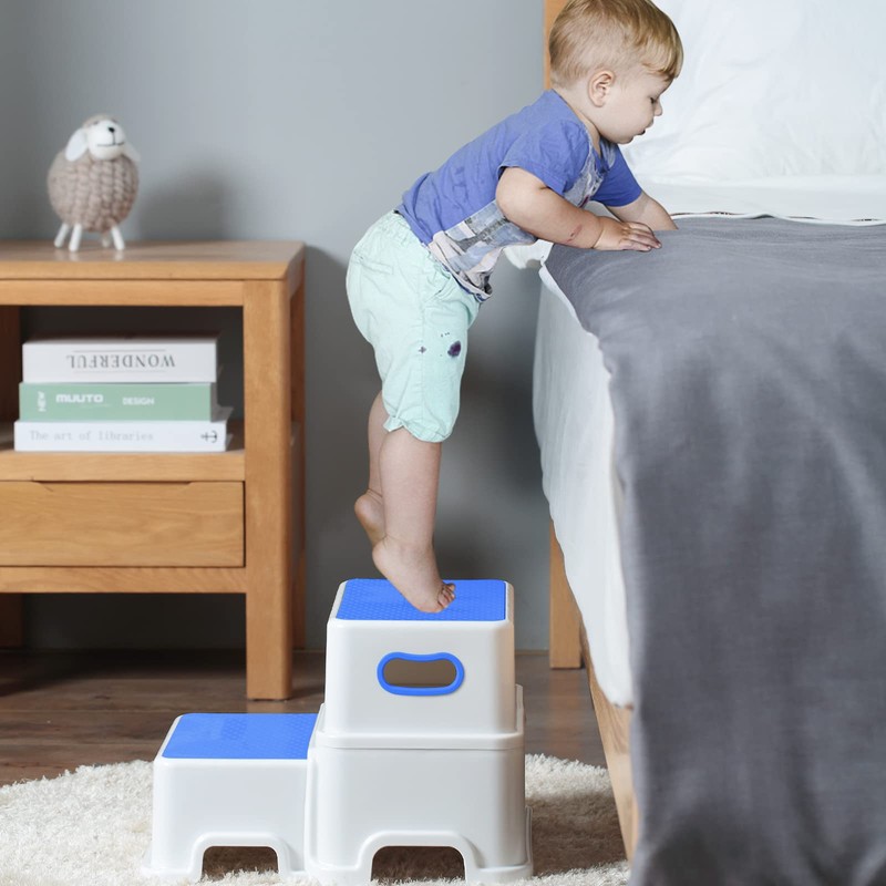 Victostar 2 Step Stool for Kids, Anti-Slip Sturdy Toddler Two